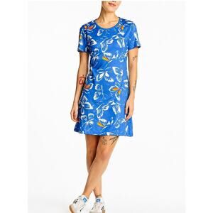Adidas x Farm Rio Butterfly Print Mini Dress Blue Sz Large Athletic